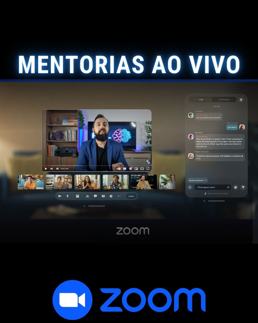 Mentorias ao vivo toda semana
