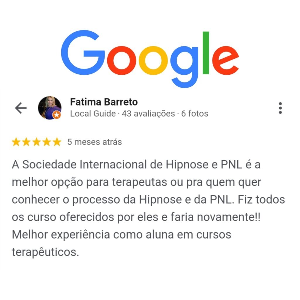 Avaliação 5 estrelas de aluna no Google